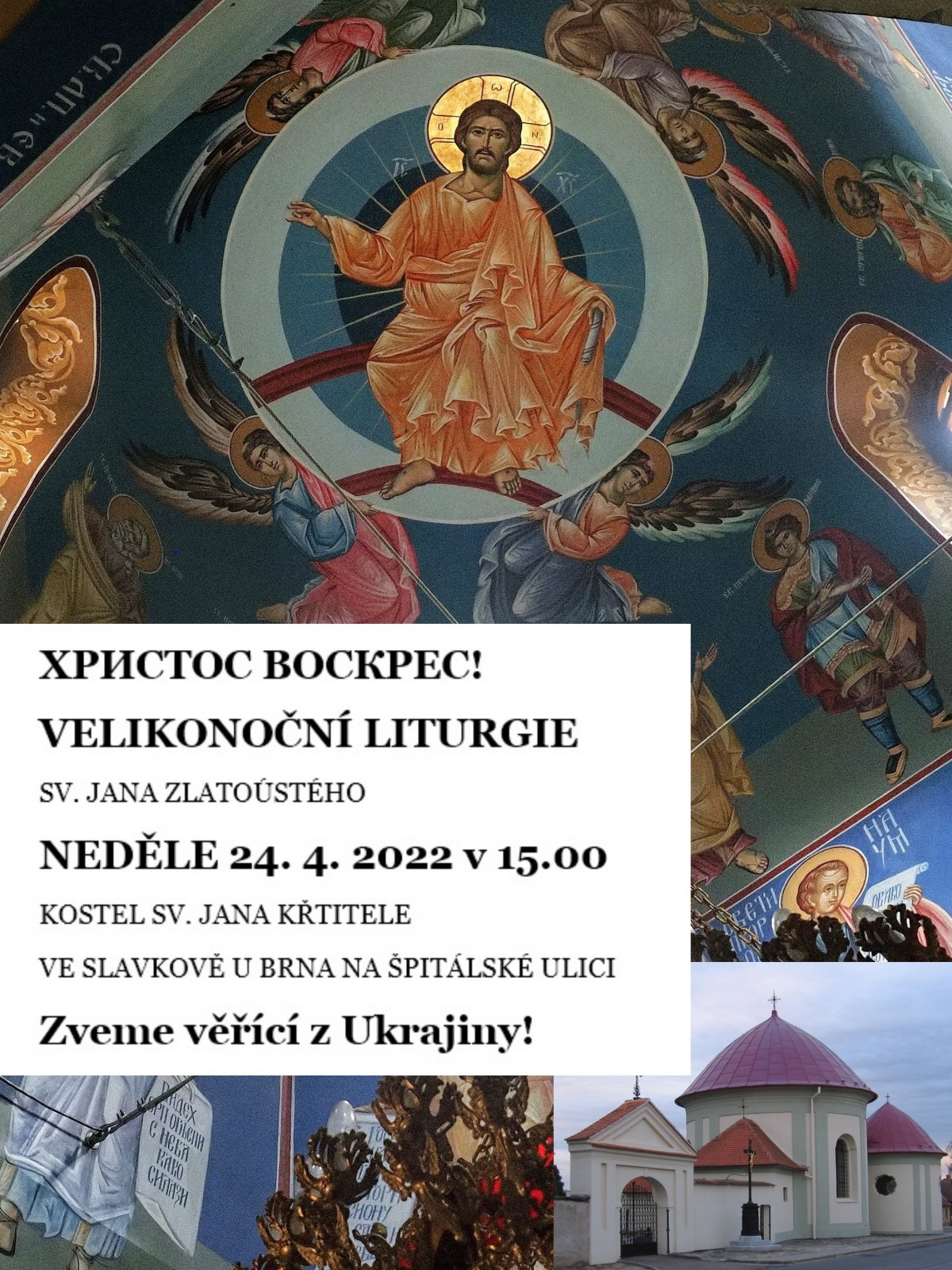 Velikonoční liturgie s pozváním pro Ukrajince