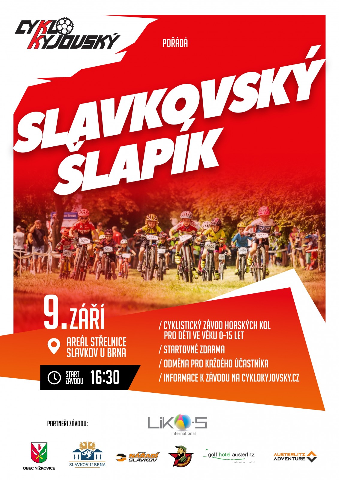 SLAVKOVSKÝ ŠLAPÍK - Cyklistický závod horských kol pro děti ve věku 0-15 let