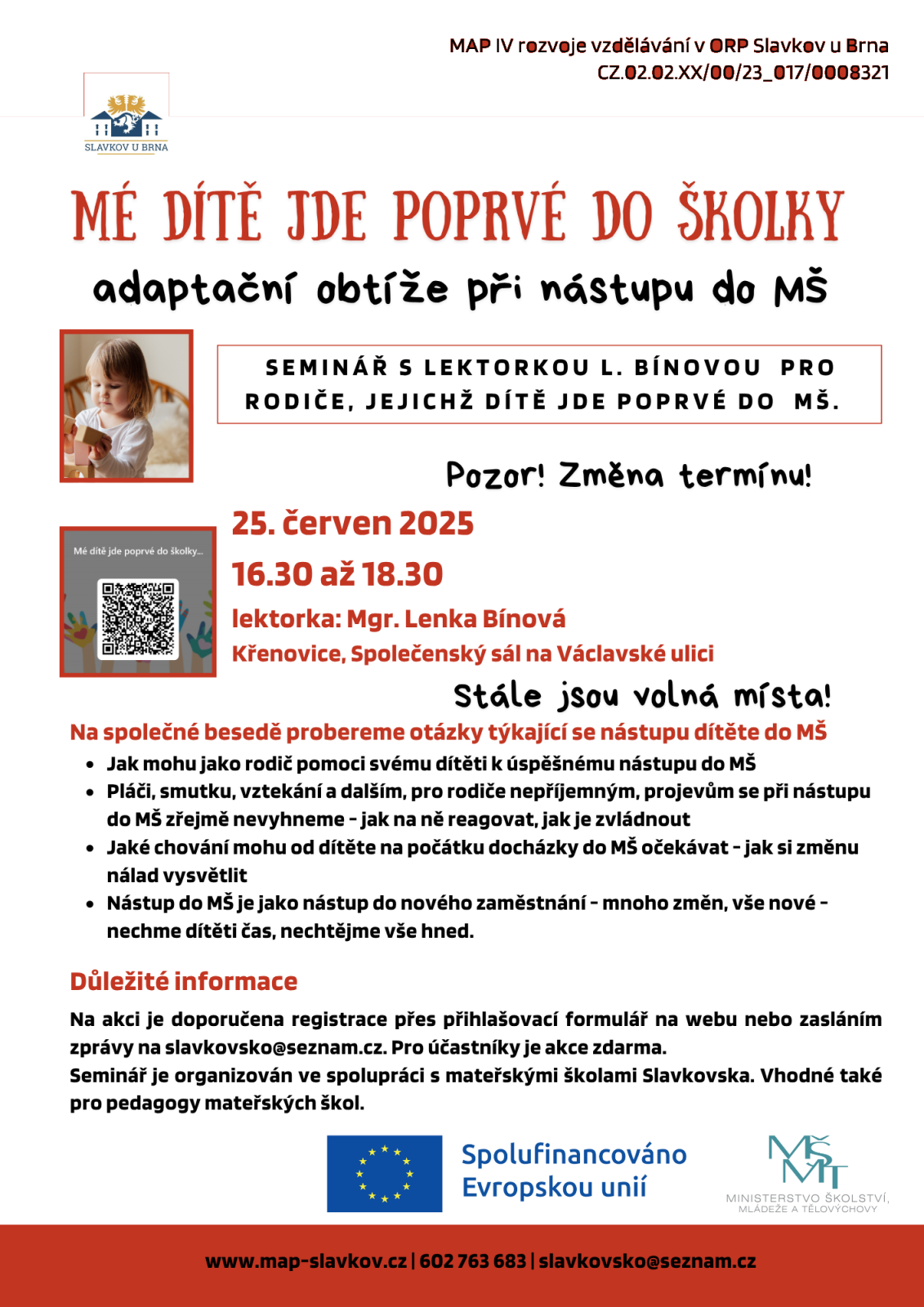 Moje dítě jde poprvé do školky
