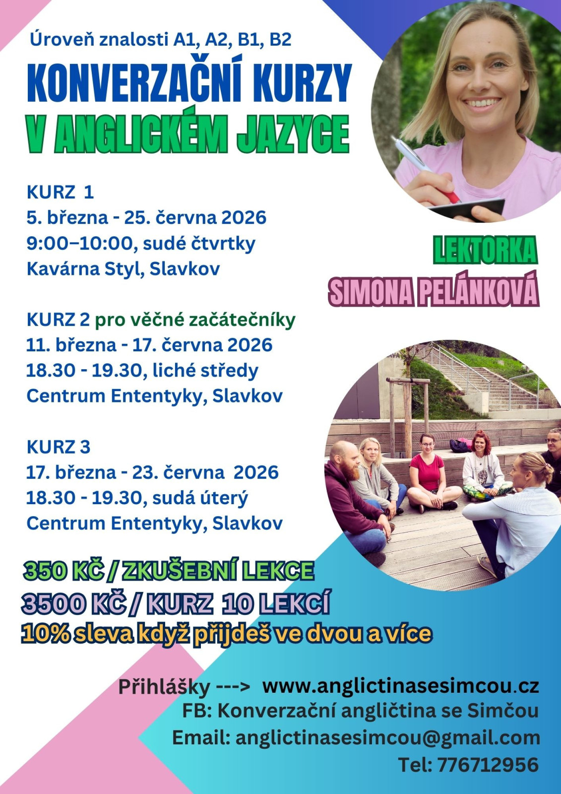 Konverzační kurzy a kurz pro věčné začátečníky v anglickém jazyce ve Slavkově