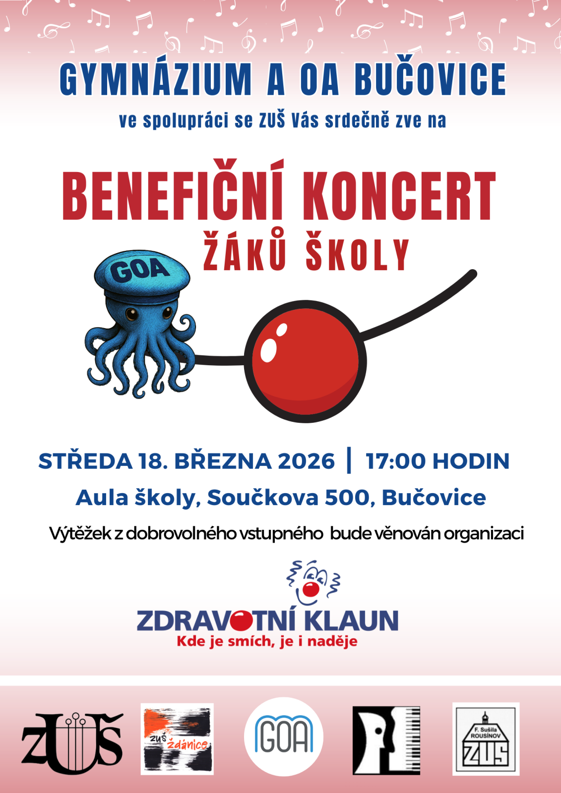 Benefiční koncert Gymnázia Bučovice
