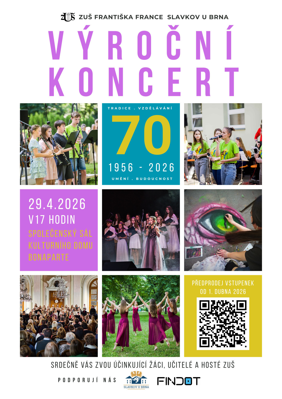 Slavnostní koncert: ZUŠ Františka France oslaví 70 let