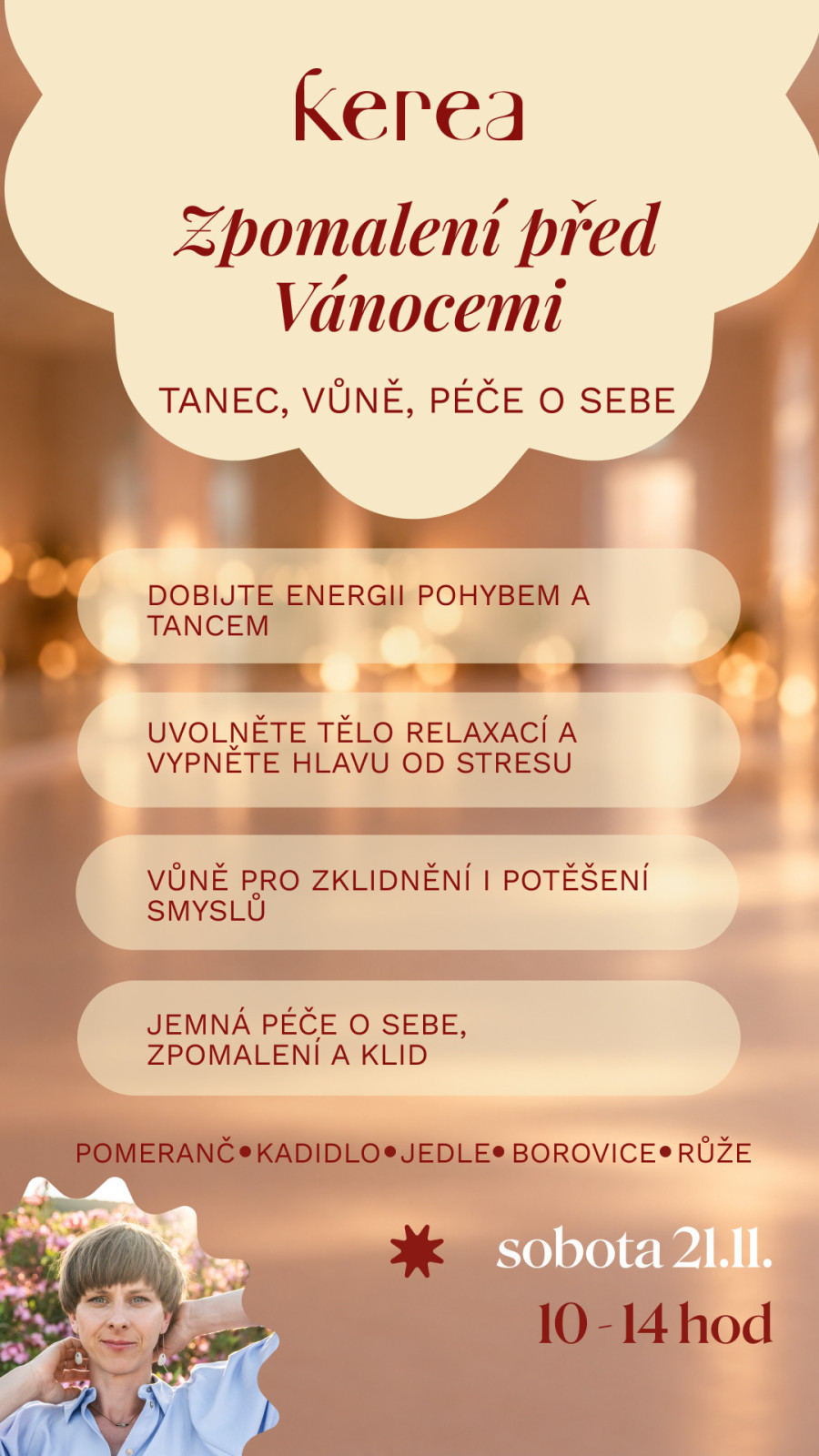 Zpomalení před Vánocemi - tanec, vůně a péče o sebe - 21.listopadu