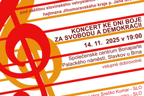Den boje za svobodu a demokracii oslavíme koncertem moravsko – slovinských pěveckých sborů